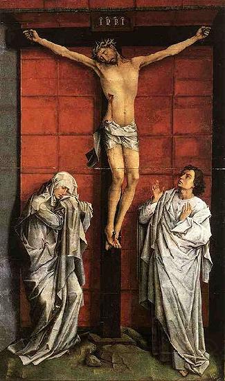 Rogier van der Weyden Christus on the Cross with Mary and St John Spain oil painting art